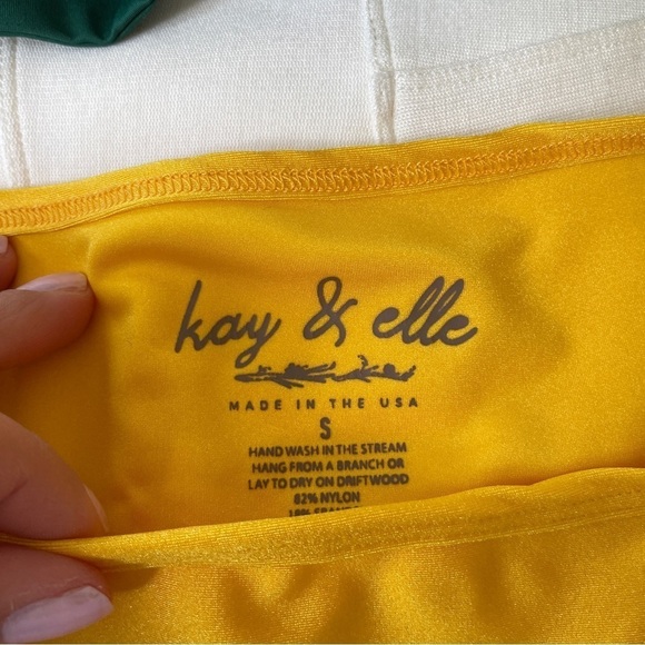 Kay & Elle Yellow Bandeau Bikini Bathing Suit - Picture 7 of 9